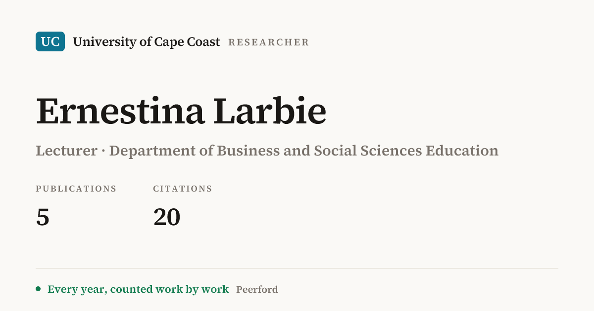 Ernestina Larbie · University of Cape Coast