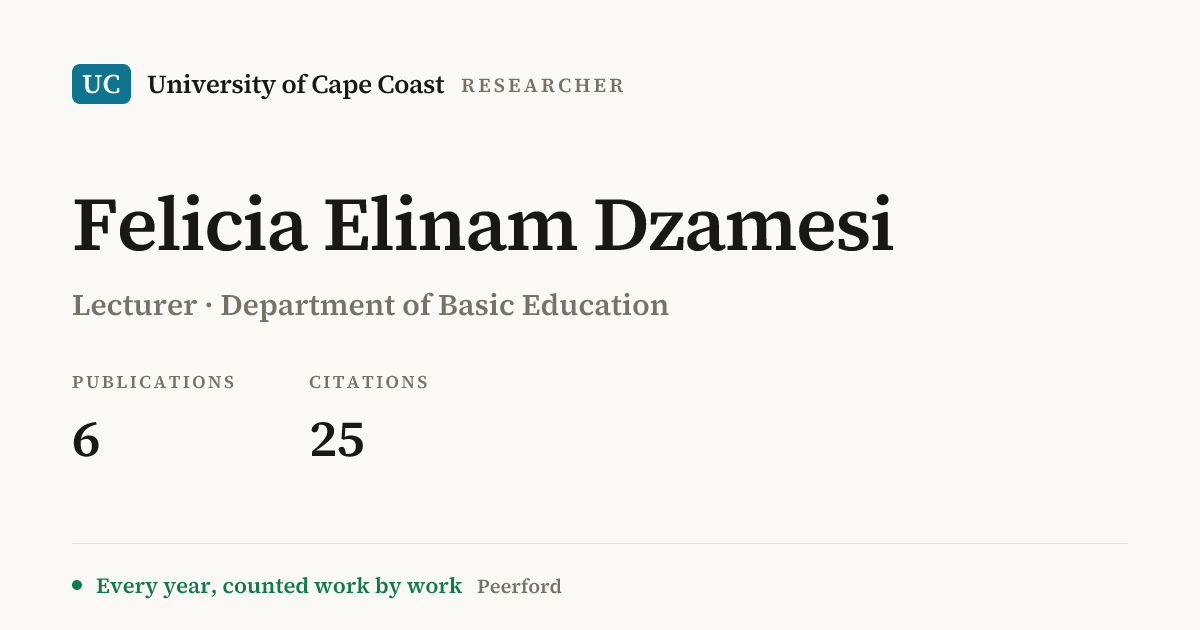 Felicia Elinam Dzamesi · University of Cape Coast